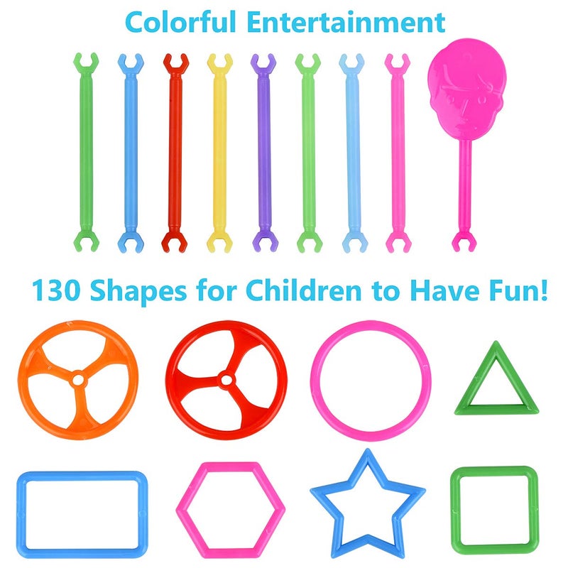 Juboury 1054Pcs Building Toy Building Blocks Bars Different Shape Educational Construction Engineering Set 3D Puzzle, Interlocking Creative Connecting Kit, Great STEM Toy for Both Boys and Girls - Image 4