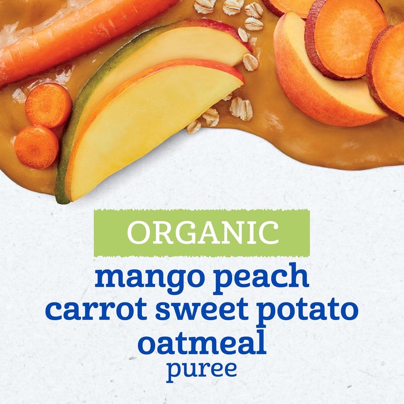 Gerber Organic Baby Food Pouches, Toddler, WonderFoods, Mango Peach Carrot Sweet Potato & Oatmeal, 3.5 Ounce (Pack of 12) - Image 4