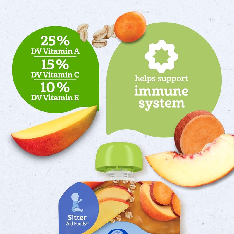 Gerber Organic Baby Food Pouches, Toddler, WonderFoods, Mango Peach Carrot Sweet Potato & Oatmeal, 3.5 Ounce (Pack of 12) - Image 5