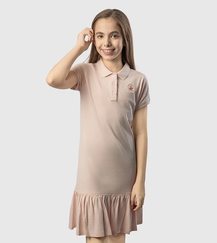 BEVERLY HILLS POLO CLUB Bhpc Kids Light Pink Mid Dress