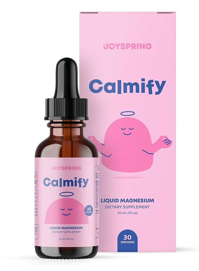 JoySpring Calmify Magnesium Citrate Liquid for Kids - Sugar-Free, Gluten-Free Calming Supplement with Chamomile - Natural Support for Kids & Teens (1 fl oz) 30 Servings - Image 1
