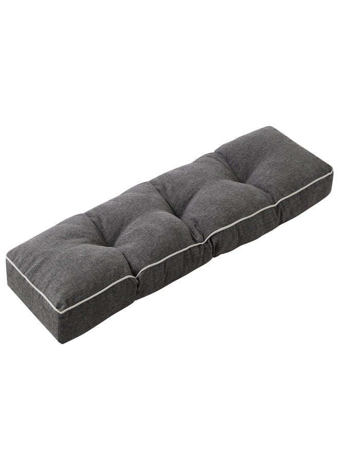 IPYNBAP Bench Cushions for Outdoor Furniture, 42 x 16 Inch Outdoor Bench Cushion, Patio Bench Cushion with Durable Ties, Long Patio Seat Cushions for Garden, Indoor, Kitchen&Dining, Dark Grey - Image 1