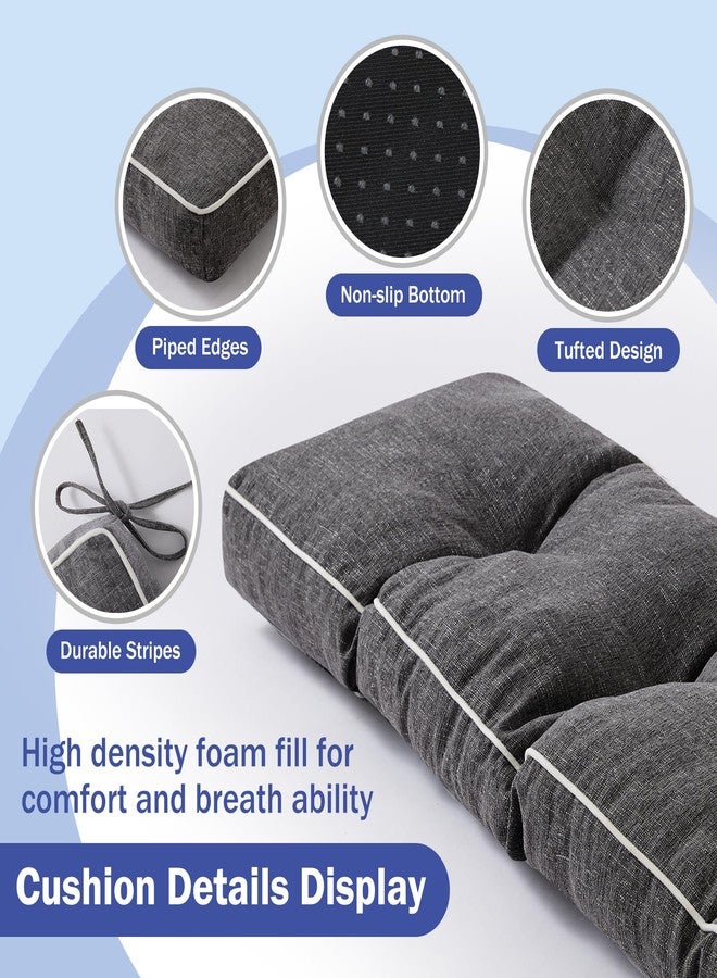 IPYNBAP Bench Cushions for Outdoor Furniture, 42 x 16 Inch Outdoor Bench Cushion, Patio Bench Cushion with Durable Ties, Long Patio Seat Cushions for Garden, Indoor, Kitchen&Dining, Dark Grey - Image 5