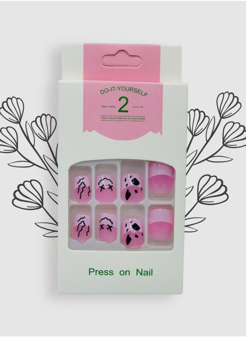 Generic - Elegant Artificial Nails - 12 Pieces with Double-Sided Adhesive for a Perfect Look - Image 1