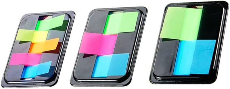 3 حزمة من علامات الصفحات اللاصقة النيون القابلة للكتابة من البولي إيثيلين تيرفثالات بألوان فلورية زاهية - Image 2