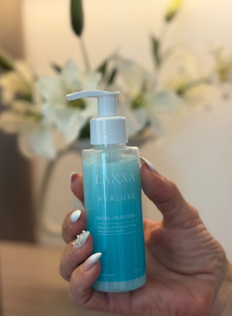 Lanxa Cosmetics Hyaluxe Liquid Soap – Deep Cleansing & Hydrating with Glycolic Acid & Hyaluronic Micelles – 120ml – Lanxa Cosmetics - Image 4