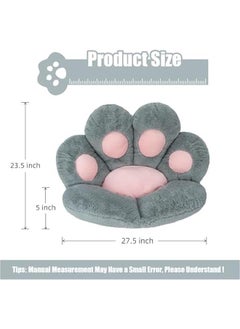 HOOKOR Cat Paw Cushion Comfy Kawaii Chair Plush Cushions Shape Lazy Pillow for Gamer Chair, Cozy Floor Seat Kawaii for Girl Worker Gift, Dining Room Bedroom Decorate, 28x 24 (Grey)  - Image 2