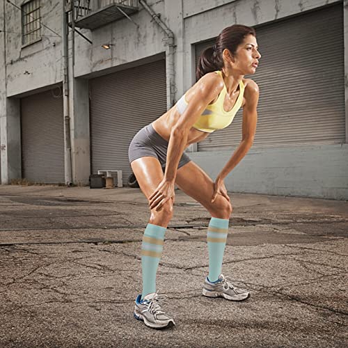 fenglaoda 8 Pairs Compression Socks for Men & Women 20-30 mmHg Knee High Nurse Pregnant Running Medical and Travel Athletic(S/M,Multi04) - Image 4