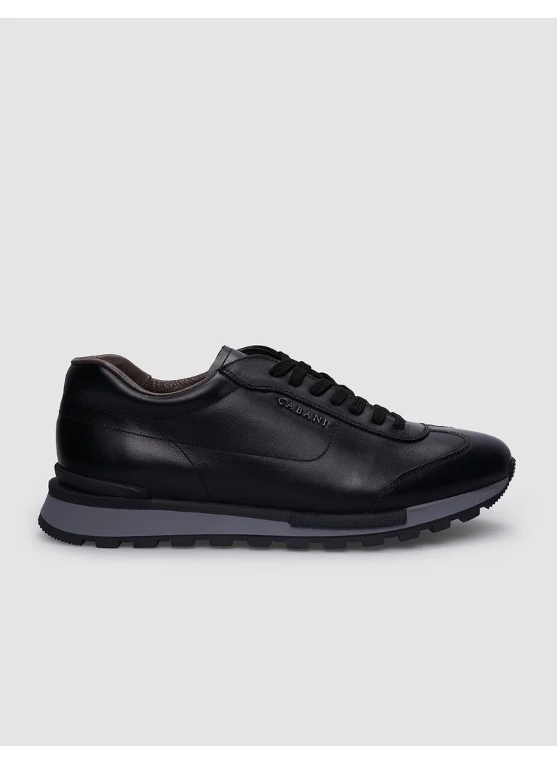 كاباني 100% Genuine Leather Black Lace-Up Men's Sneaker