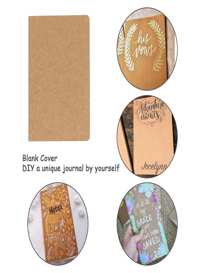 TWONE 3 Pack Travel Journal Notebook for Travelers or School - Kraft Brown Soft Cover - A5 Size - 210 mm x 140 mm - 120 Blank Pages/60 Sheets - Image 5
