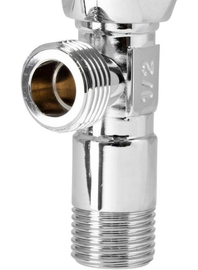 Biella Chrome Plated Angle Valve Solid Metal Construction G1/2 Connection For Toilet Kitchen Wash Basin Bathroom Fittings - Image 3