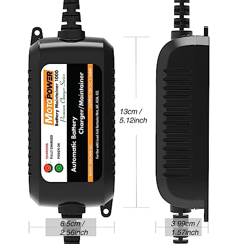 MOTOPOWER MP00206A 12V 1.5Amp Automatic Battery Charger, Battery Maintainer for Cars, Motorcycles, ATVs, RVs, Powersports, Boat and More - Image 5