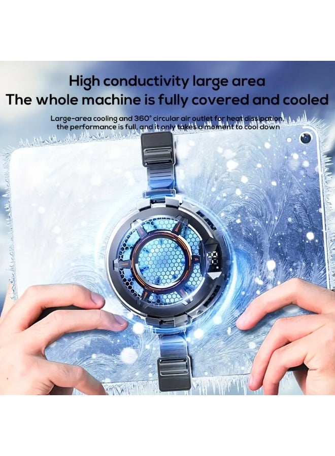 mimo MEMO CX05 Cooler Portable, 30W Magnetic for ipad Cooler - 3-Mode High Performance Cooling Fan with LED Game Light, Temperature Monitor, 2-in-1 Buckle Design, Plug-in USB-Powered for iPad & Tablets, Tablet Performance Enhancer | Sleek Modern Design | Durable Buckle, No Battery - Image 4