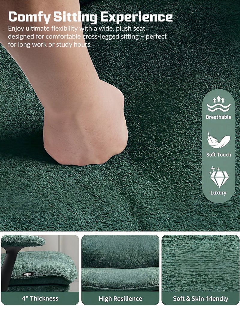 دراجو كرسي مكتب بأرجل متقاطعة للعمل في المنزل، مصنوع من قماش يسمح بمرور الهواء، مع مسند ذراعين قابل للطي، وارتفاع قابل للتعديل مع قفل إمالة، وكرسي مريح للجلوس لساعات طويلة | كرسي كمبيوتر دوار للاستخدام المنزلي والمكتبي، أخضر  - Image 5