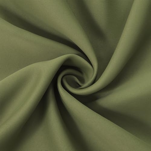 LEMOMO Olive Green Blackout Curtains/52 x 84 Inch Long/Set of 2 Curtain Panels/Thermal Insulated Room Darkening Curtains for Bedroom - Image 5