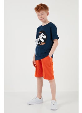 Lela Cotton Regular Fit Crew Neck Top and Bottom Set with Shorts Boy's Suit 6212015  - Image 2