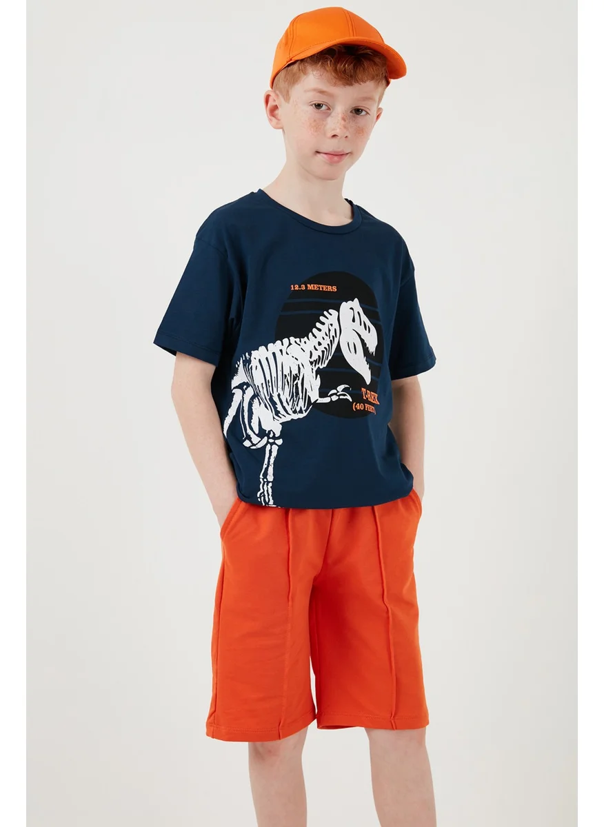 Lela Cotton Regular Fit Crew Neck Top and Bottom Set with Shorts Boy's Suit 6212015