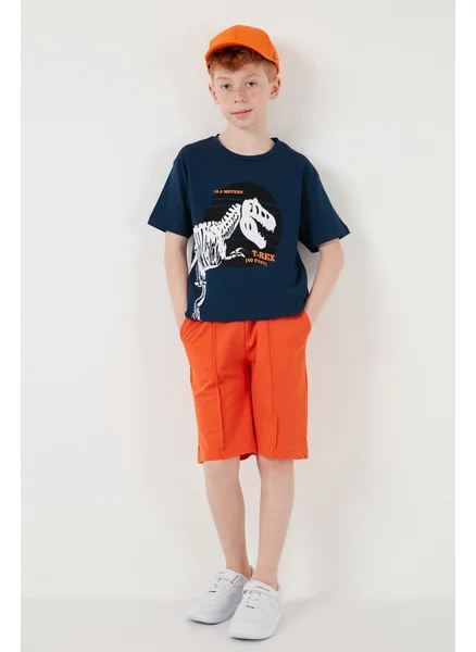 Lela Cotton Regular Fit Crew Neck Top and Bottom Set with Shorts Boy's Suit 6212015
