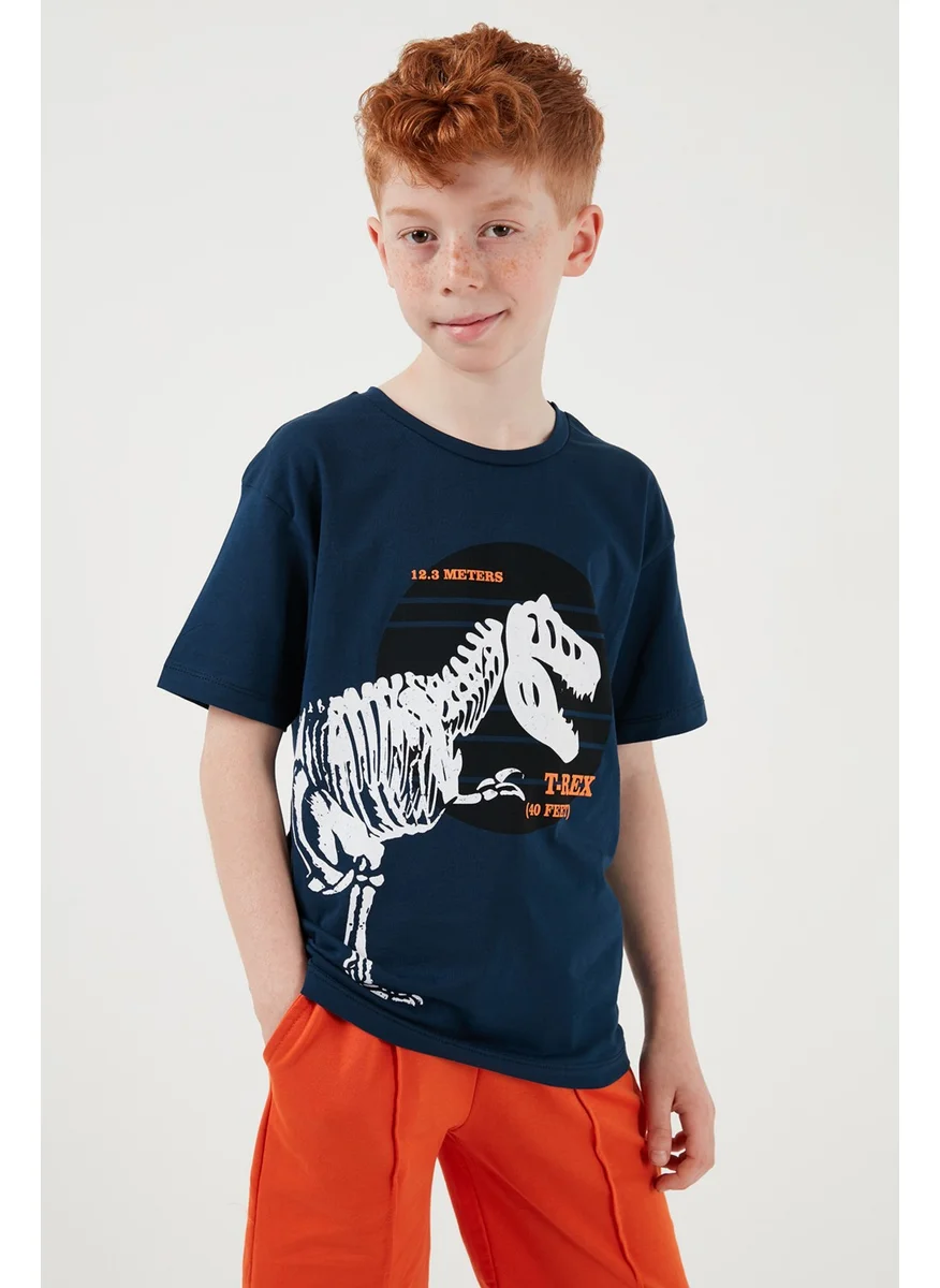 Lela Cotton Regular Fit Crew Neck Top and Bottom Set with Shorts Boy's Suit 6212015