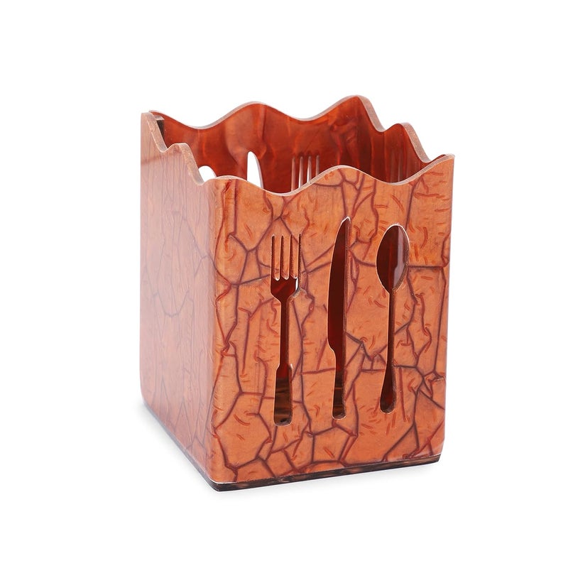 BARCROCK Acrylic Cutlery Holder Cutlery Stand with Cutlery Cutout Self Draining Tableware Storage Spoon Holder Knife Holder Fork and Chopstick Holder Kitchen Organizer for Dining Table Spoon Stand - Image 3