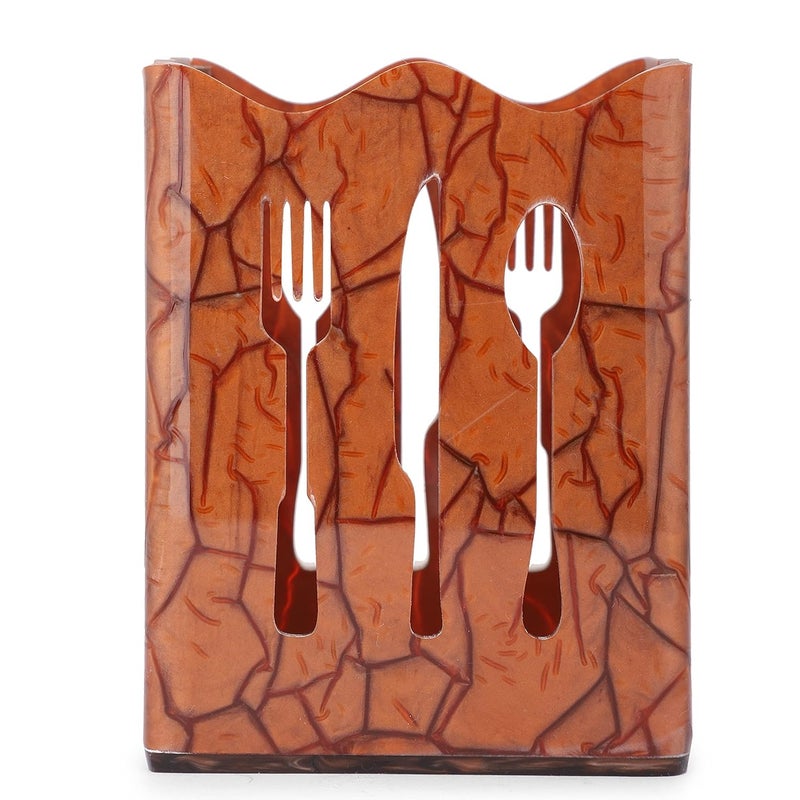 BARCROCK Acrylic Cutlery Holder Cutlery Stand with Cutlery Cutout Self Draining Tableware Storage Spoon Holder Knife Holder Fork and Chopstick Holder Kitchen Organizer for Dining Table Spoon Stand - Image 2