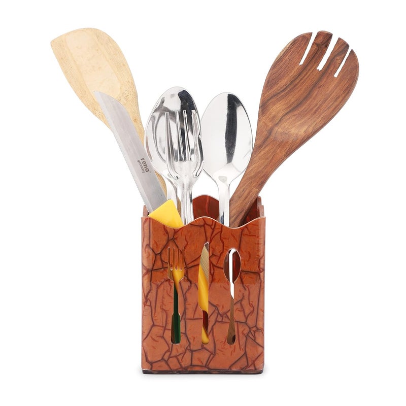 BARCROCK Acrylic Cutlery Holder Cutlery Stand with Cutlery Cutout Self Draining Tableware Storage Spoon Holder Knife Holder Fork and Chopstick Holder Kitchen Organizer for Dining Table Spoon Stand - Image 4