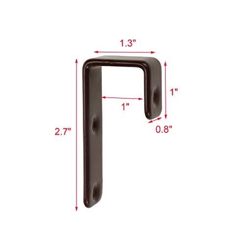 Geesatis 2 Pcs Bunk Bed Ladder Hooks Metal PVC Coated Hooks Brackets for Bed Decoration Tool, with Mounting Screws,Inside 1 inch, Coffee Color - Image 3