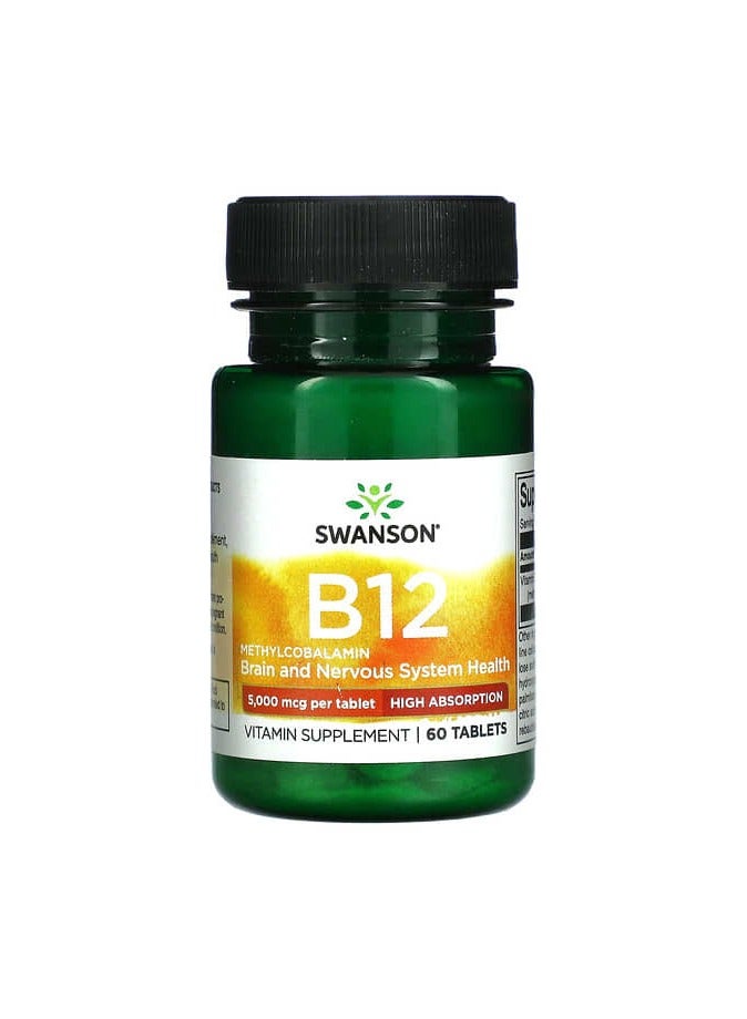SWANSON B12, 5,000 mcg, 60 Tablets