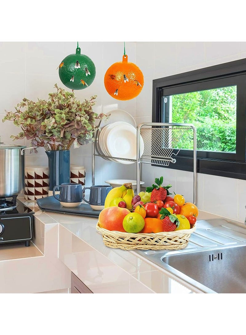 CMGTYYD. مصيدة ذباب، مصائد كرات ذباب الفاكهة، عبوة من 4 مصائد ذباب لاصقة معلقة، للاستخدام الداخلي/المطبخ، مرنة وسهلة الحمل، مصيدة ذباب فاكهة اليقطين صغيرة الحجم للاستخدام المنزلي ضد آفات ذباب الفاكهة، للاستخدام الداخلي/النباتات. - Image 2