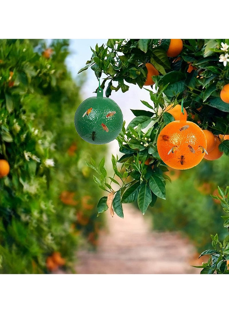 CMGTYYD. مصيدة ذباب، مصائد كرات ذباب الفاكهة، عبوة من 4 مصائد ذباب لاصقة معلقة، للاستخدام الداخلي/المطبخ، مرنة وسهلة الحمل، مصيدة ذباب فاكهة اليقطين صغيرة الحجم للاستخدام المنزلي ضد آفات ذباب الفاكهة، للاستخدام الداخلي/النباتات. - Image 3