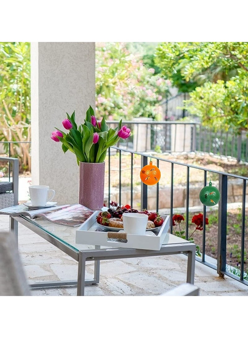 CMGTYYD. مصيدة ذباب، مصائد كرات ذباب الفاكهة، عبوة من 4 مصائد ذباب لاصقة معلقة، للاستخدام الداخلي/المطبخ، مرنة وسهلة الحمل، مصيدة ذباب فاكهة اليقطين صغيرة الحجم للاستخدام المنزلي ضد آفات ذباب الفاكهة، للاستخدام الداخلي/النباتات. - Image 4