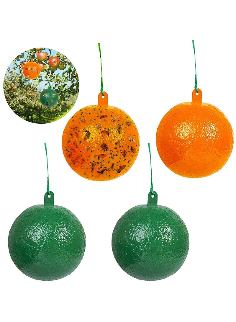 CMGTYYD. مصيدة ذباب، مصائد كرات ذباب الفاكهة، عبوة من 4 مصائد ذباب لاصقة معلقة، للاستخدام الداخلي/المطبخ، مرنة وسهلة الحمل، مصيدة ذباب فاكهة اليقطين صغيرة الحجم للاستخدام المنزلي ضد آفات ذباب الفاكهة، للاستخدام الداخلي/النباتات. - Image 1