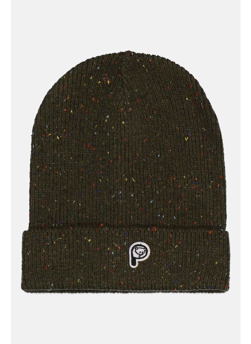Penfield Men Embroidered Logo Knitted Beanie, Olive Combo  - Image 1