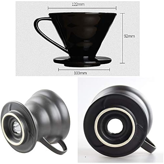 Funito Pour Over Coffee Dripper Ceramic Slow Brewing Accessories For Home Cafe Restaurants  Easy Manual Brew Maker Gift  Strong Flavor Brewer  Paper Cone Filters - Image 3