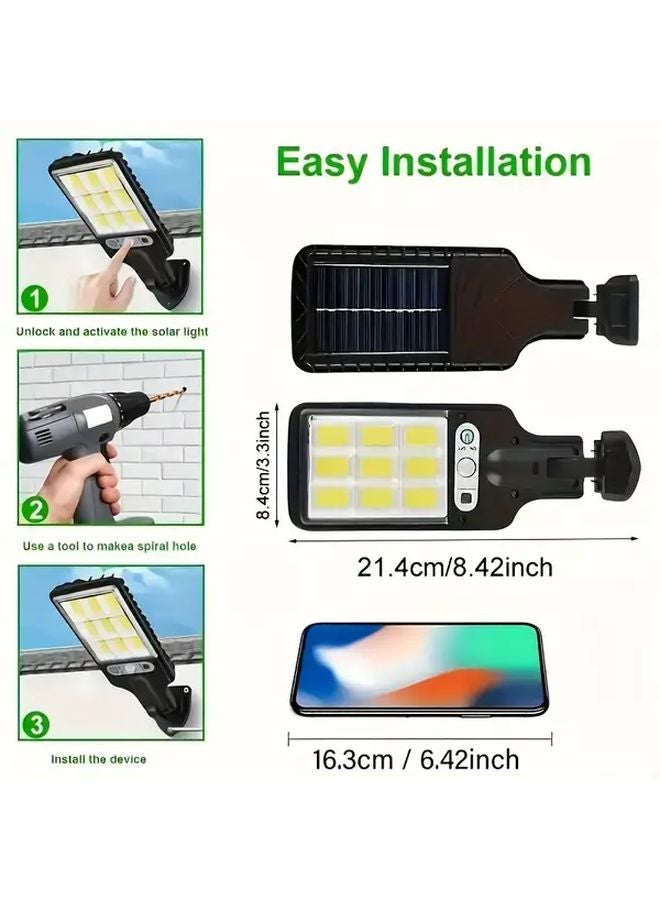 1pc Solar Motion Sensor Light Outdoor 108 COB 3 Modes Remote Wall Sconce For Garden Patio - Image 3