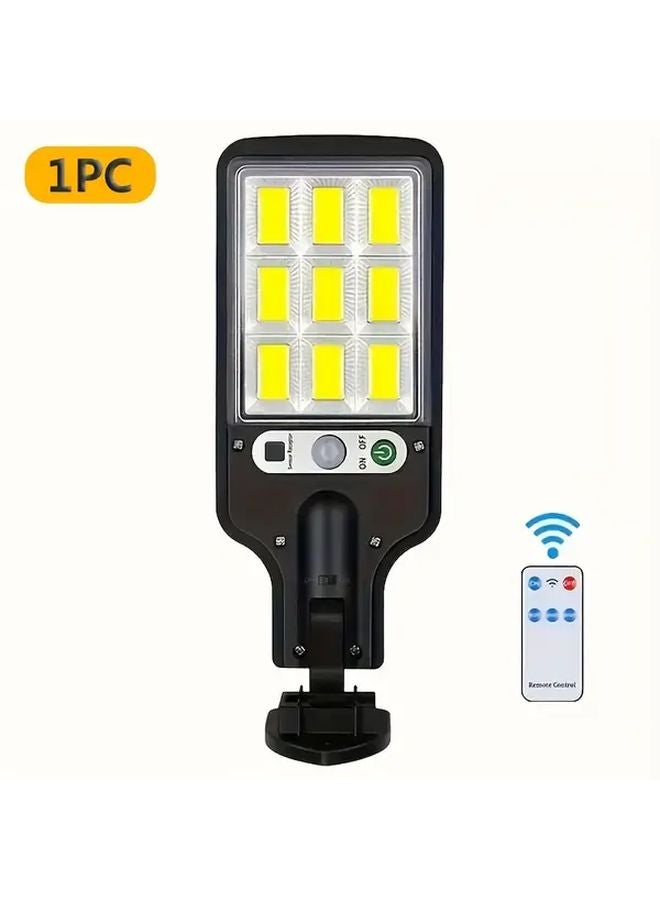 1pc Solar Motion Sensor Light Outdoor 108 COB 3 Modes Remote Wall Sconce For Garden Patio - Image 1