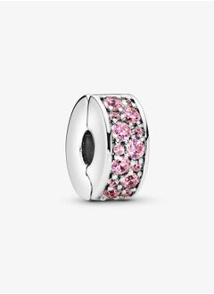 PANDORA Pink Pavé Clip Charm  - Image 1