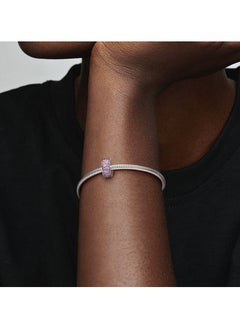 PANDORA Pink Pavé Clip Charm  - Image 3