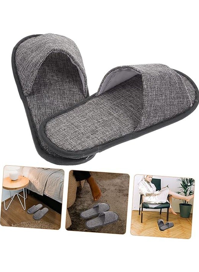 6 أزواج المتاح النعال شبشب منزل السفر النعال شبشب رجالي للرجال الصيف الشرائح إمرأة شبشب سبا المتاح دش النعال القماش رمادي المتاح شبشب منزل 28 * 11 - Image 5