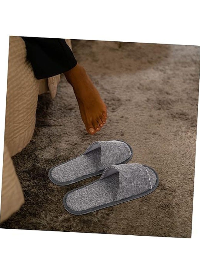 6 أزواج المتاح النعال شبشب منزل السفر النعال شبشب رجالي للرجال الصيف الشرائح إمرأة شبشب سبا المتاح دش النعال القماش رمادي المتاح شبشب منزل 28 * 11 - Image 4