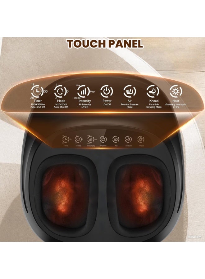 TAPIT Shiatsu Foot Massager Foot Massager Machine with Heat Multiple Massage Modes & Adjustable Intensity Deep-Kneading Massager Fits Feet Up to Size  34-48 Black - Image 4