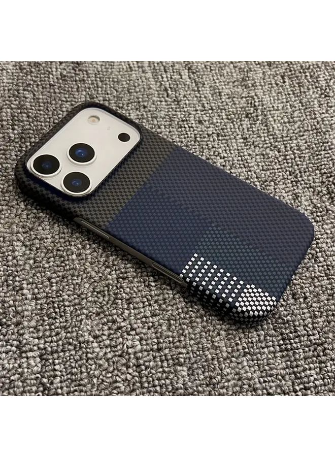 Magnetic Carbon Fiber Phone Case For iPhone 14 Pro Max Light Brown Matte Half Cover Wireless Charging Compatible - Image 2
