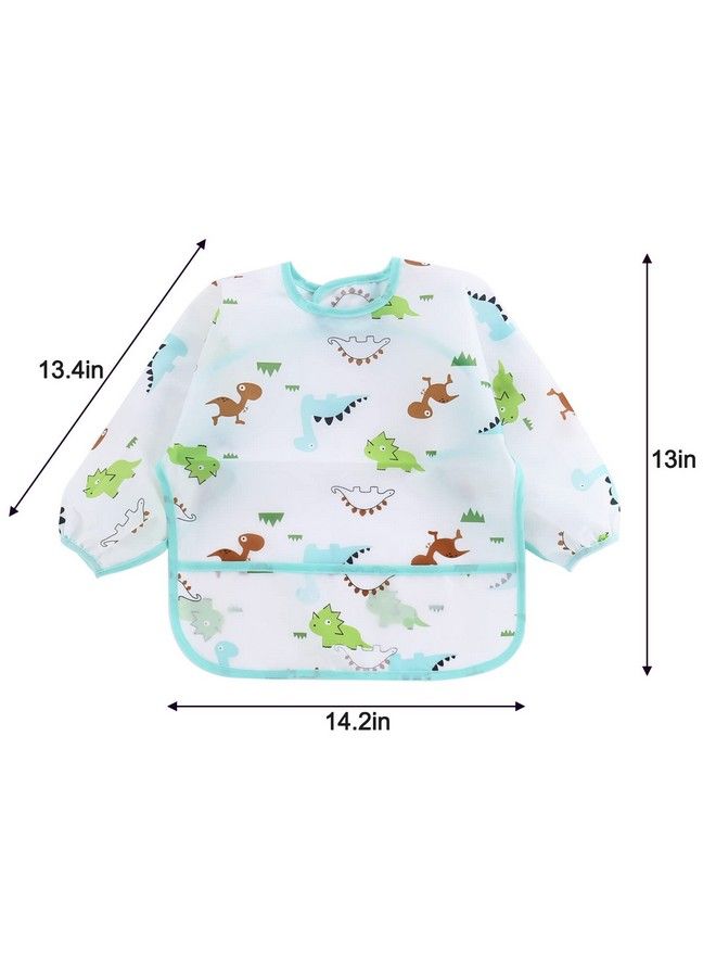 PandaEar 5 Pack Long Sleeve Bibs; Waterproof Full Bib With Sleeves For Babies Infant Toddler 624 Months; Mess Proof Baby Smock For Eating; Baby Apron For Feeding - Image 3