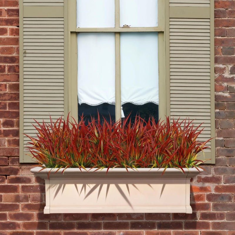 Besteek 16 Pcs Artificial Plants Outdoor Fake Grass Faux Greenery Stems UV Resistant Plastic Plants Shrubs for Planters Patio Garden Front Porch Pathway Spring Summer Home Decor, Red - Image 5