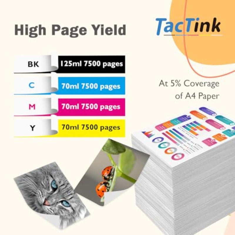 103 Ink Bottle for Epson EcoTank printers L1110/L1210/L1250/L3100/L3101/L3110/L3111/L3150/L3151/L3156/L3160/L3210/L3211/L3250/L3251/L3256/L3260/L3266/L3550 5 Pack, Black, High-Yield Dye-Based Ink - Image 3