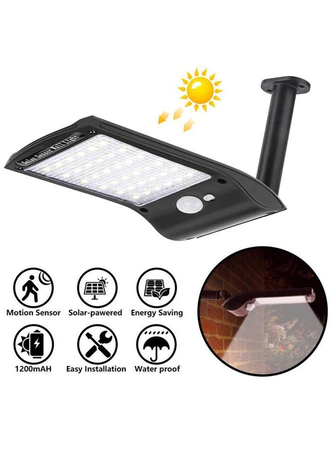 4 حزمة 36LEDs أضواء الشارع الشمسية في الهواء الطلق مقاومة للماء ، أضواء مواقف السيارات الغسق إلى الفجر ، ضوء الفيضانات مستشعر حركة زاوية واسعة والتحكم عن بعد مناسبة للفناءات والمراج والحديقة - Image 4