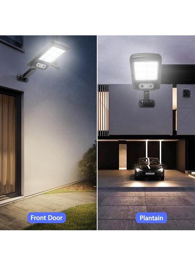 4 حزمة 36LEDs أضواء الشارع الشمسية في الهواء الطلق مقاومة للماء ، أضواء مواقف السيارات الغسق إلى الفجر ، ضوء الفيضانات مستشعر حركة زاوية واسعة والتحكم عن بعد مناسبة للفناءات والمراج والحديقة - Image 2