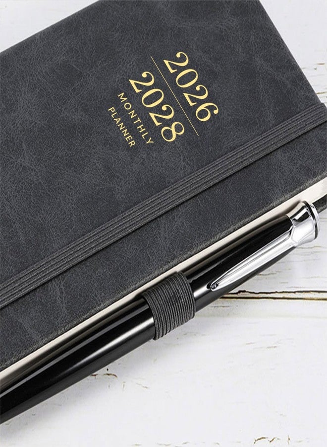 BooQool 2026-2028 Monthly Pocket Calendar - 3 Year Planner with Faux Leather Cover, Jan 2026 - Dec 2028, Small Planner for Purse, Pen Holder, 3.8" x 6.3", Inner Pocket, 63 Notes Pages - Image 5