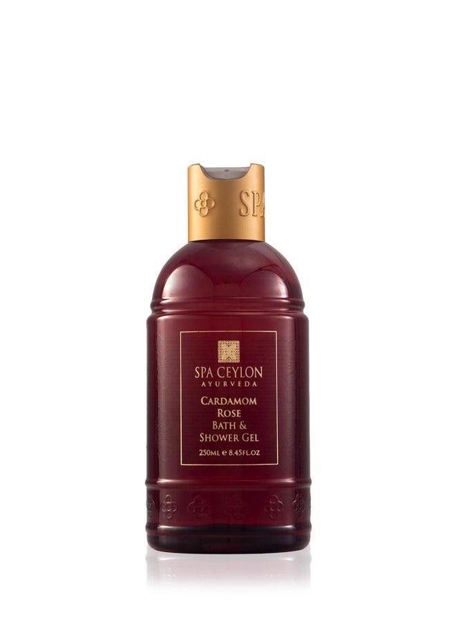 spa ceylon Cardamom Rose Bath and Shower Gel | Luxurious Herbal Bath Wash with Aloe Vera, Coconut & Himalayan Rose | Uplifting & Nourishing | for All Skin Types | 250ml - Image 1