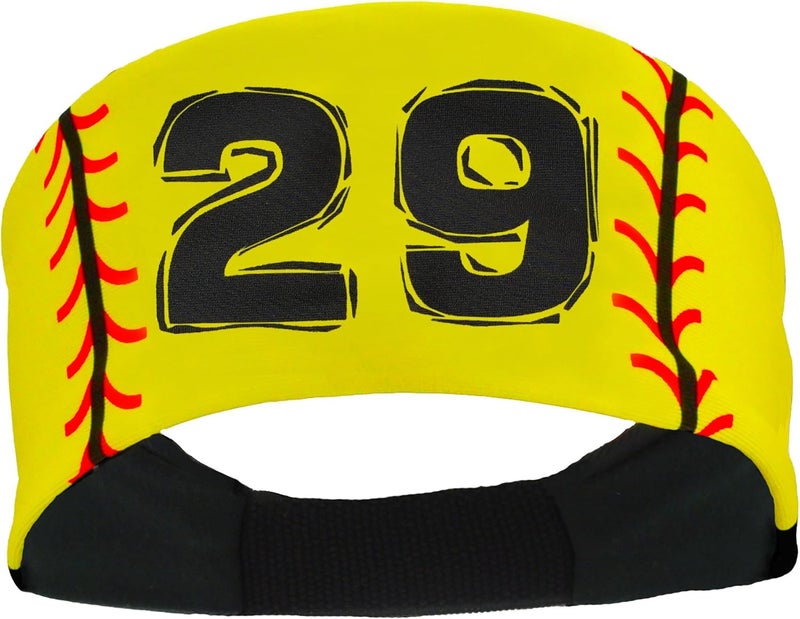 MadSportsStuff Softball Headband for Girls with Jersey Number (Numbers 00-39) - Image 1